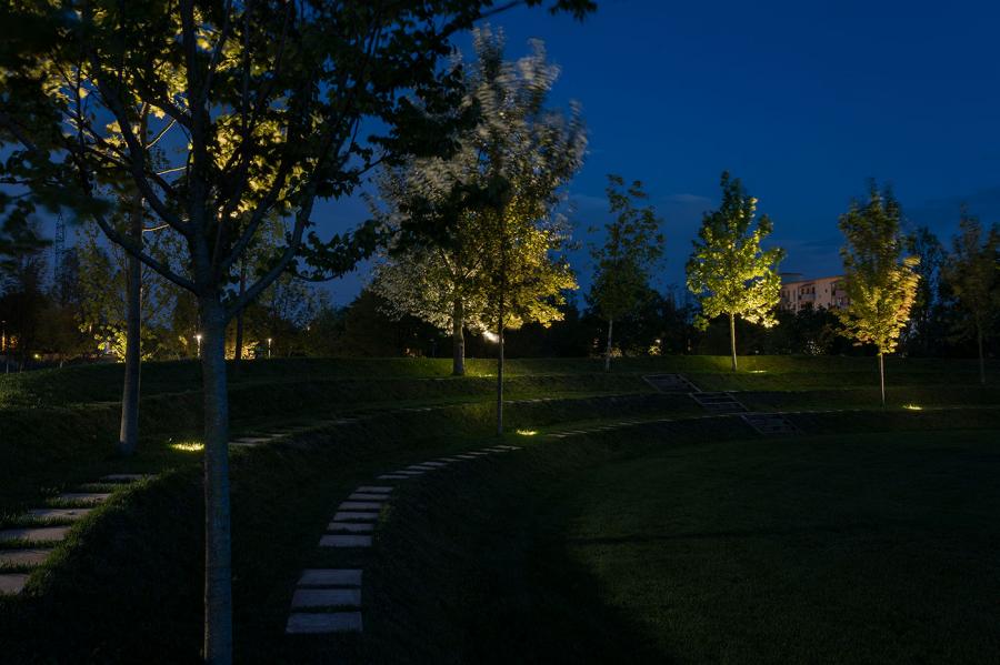 Illuminazione Parco Arboretum di Crédit Agricole Green Life
