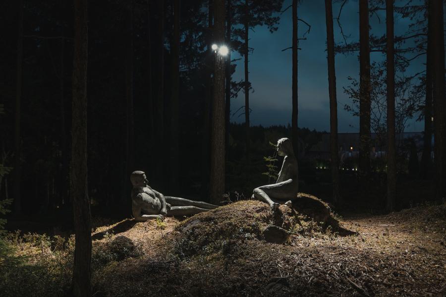 Lighting The Sculpture Forest, The Well spa & hotel