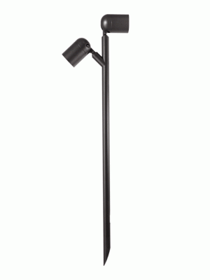 Con Pivot B scegli tra il picchetto con apparecchio illuminante singolo e il picchetto con due corpi illuminanti integrati