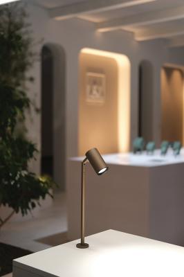 Krill 4.0, 3000K, 9W, 48°, antique bronze, with honeycomb louvre, rigid arm and fixing base
