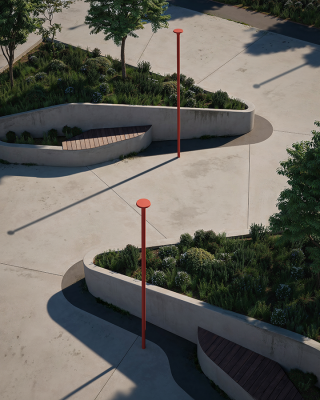 Olo BLVD 1.0, 3000K,  34W, 360°, custom RAL finish