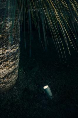 Ginko 2.0, 4000K, 5W - 7W, 17°, jasper green, standard snoot, spike for in-ground installation