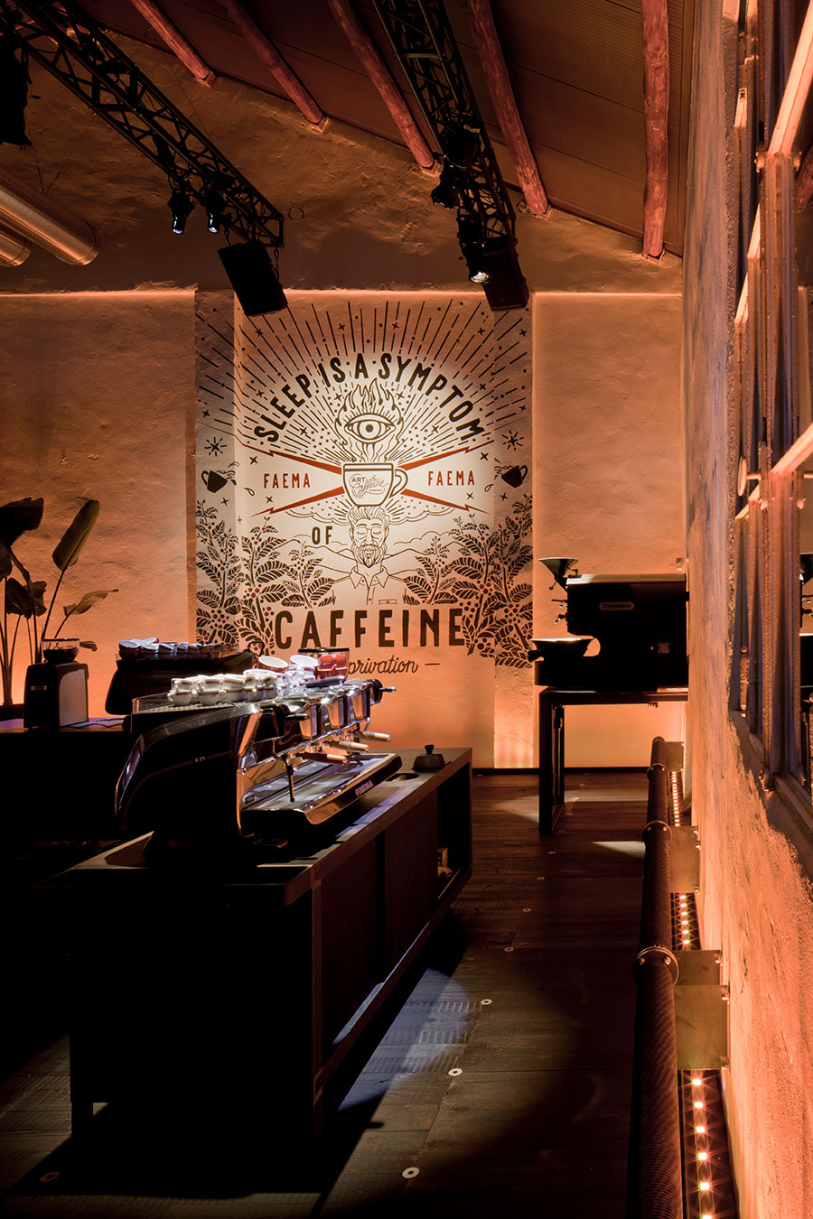 Art & Caffeine, Faema Flagship Store Beleuchtung