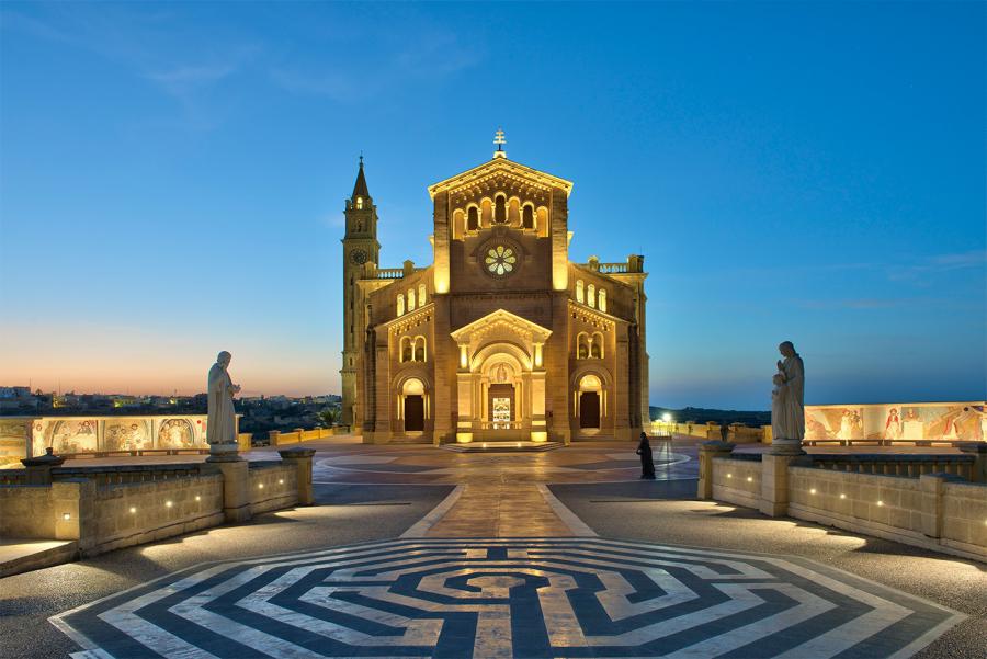 Éclairage Basilique du Sanctuaire National de la Sainte Vierge de Ta' Pinu