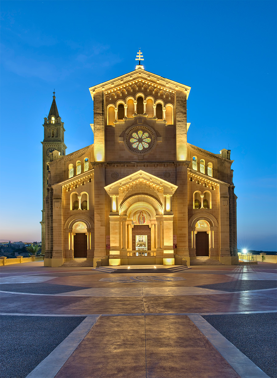 Éclairage Basilique du Sanctuaire National de la Sainte Vierge de Ta' Pinu