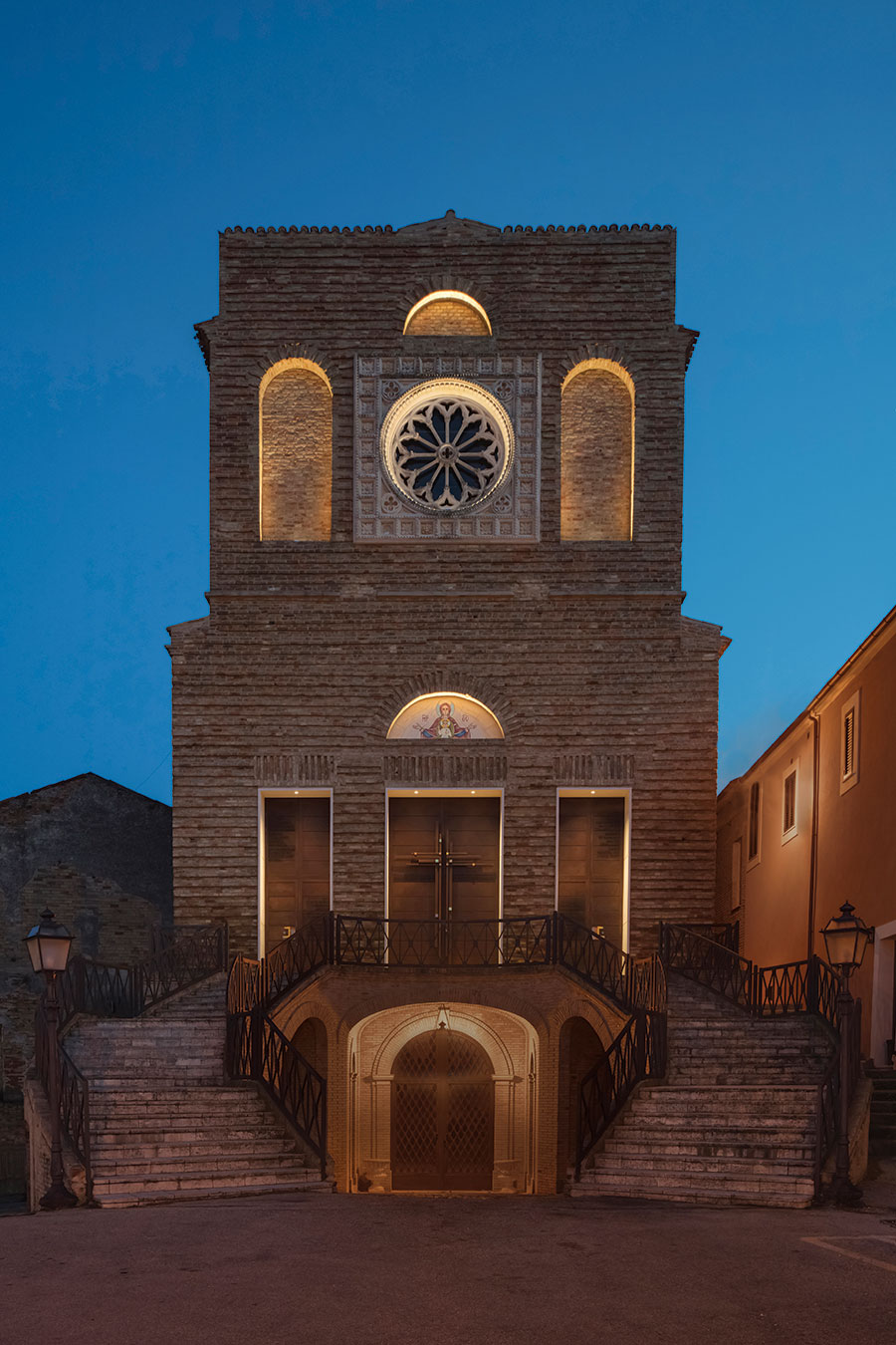 Lighting Church of San Michele Arcangelo and sanctuary of San Pantaleone
