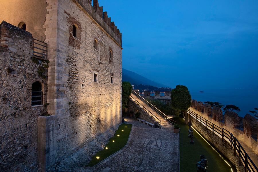 Lighting Scaligero Castle in Malcesine