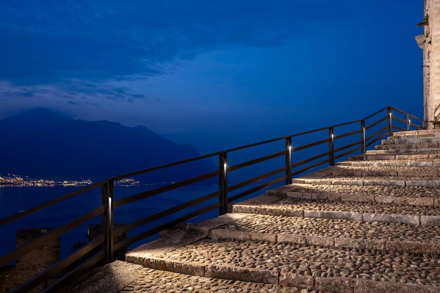 Lighting Scaligero Castle in Malcesine