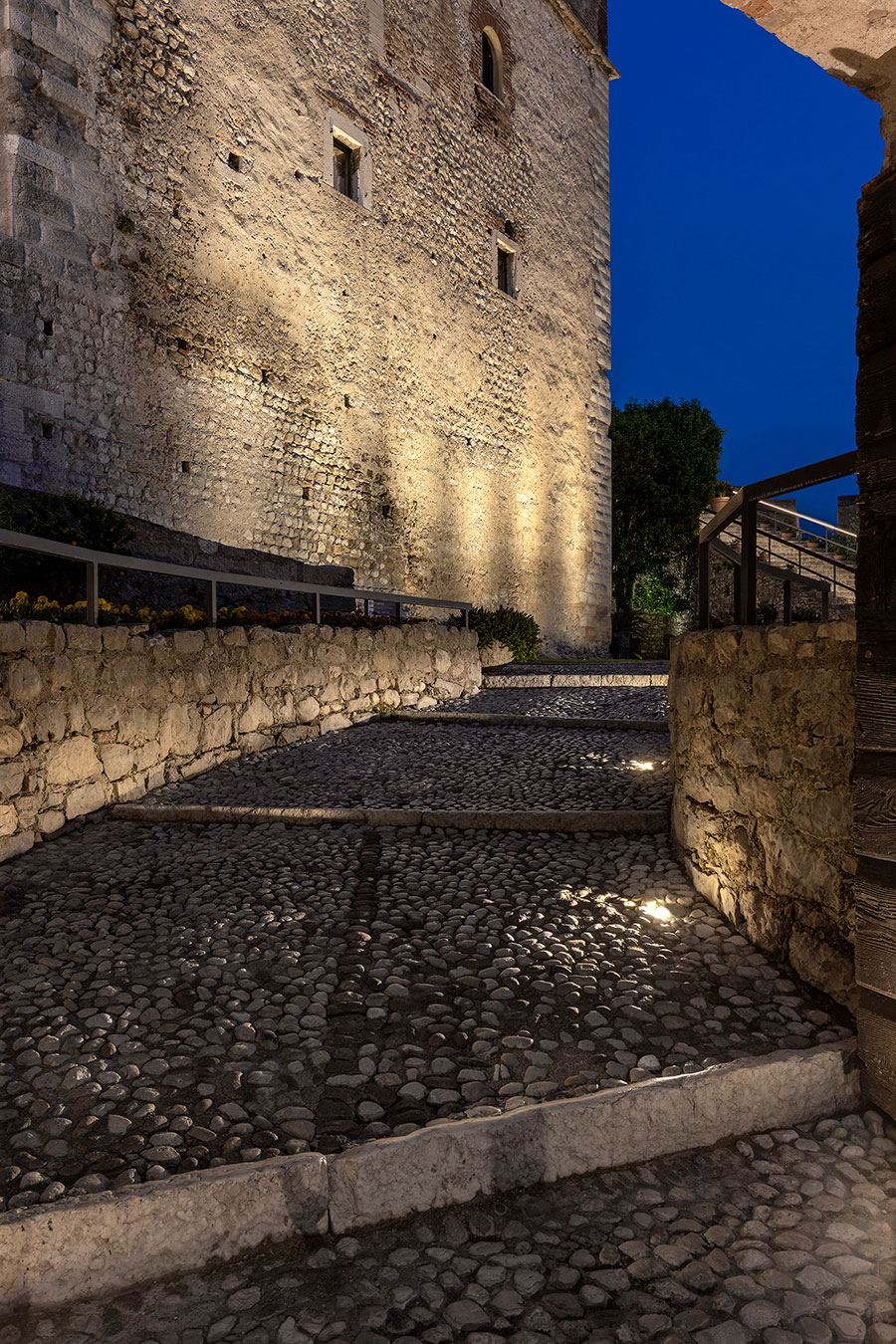 Lighting Scaligero Castle in Malcesine