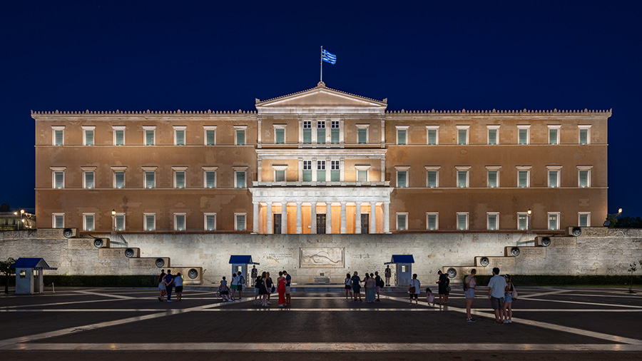 Illuminazione Parlamento Ellenico di Atene