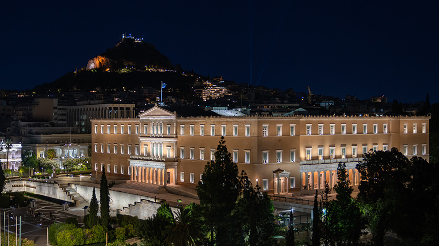 Illuminazione Parlamento Ellenico di Atene