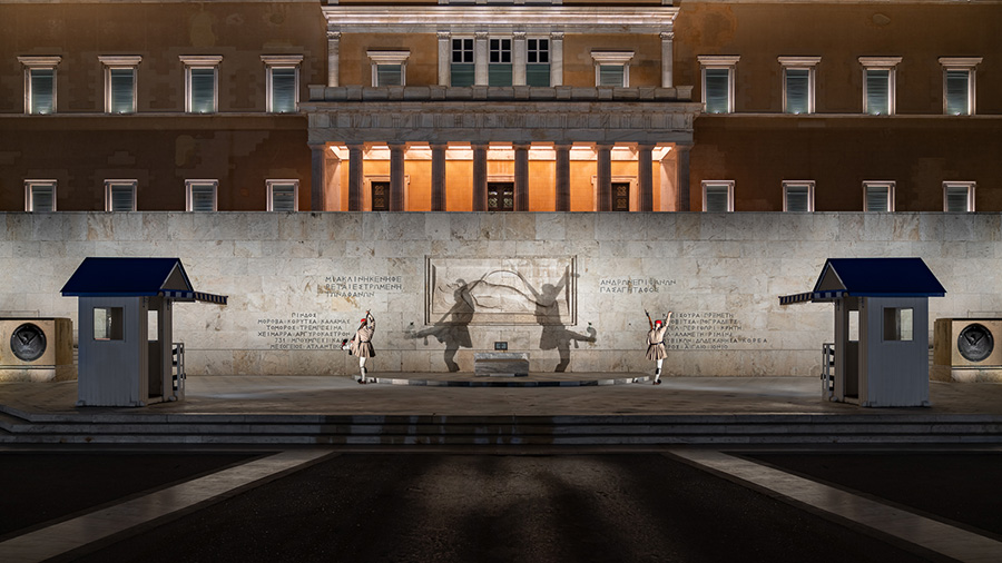 Illuminazione Parlamento Ellenico di Atene