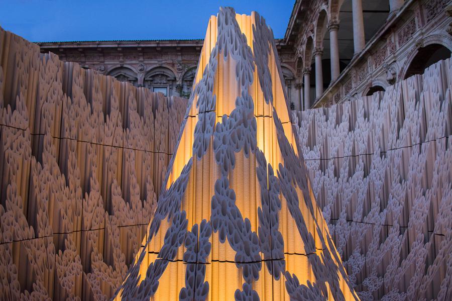 Illuminazione Wave/Cave by SHoP ARCHITECTS, INTERNI Material Immaterial, Fuorisalone 2017